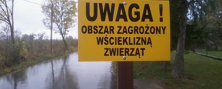 UWAGA! Obszar zagrożony wścieklizną zwierząt