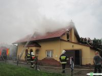 Pożar domu w Dobryni