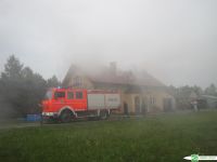 Pożar domu w Dobryni