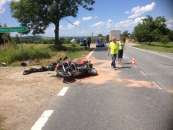 Zderzenie motocyklisty z ciężarówką