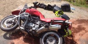 Zderzenie motocyklisty z ciężarówką