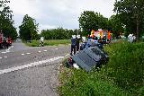 Zderzenie fiata z bmw na skrzyżowaniu w Woli Cieklińskiej (Sieniawa)