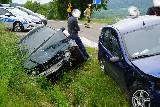 Zderzenie fiata z bmw na skrzyżowaniu w Woli Cieklińskiej (Sieniawa)