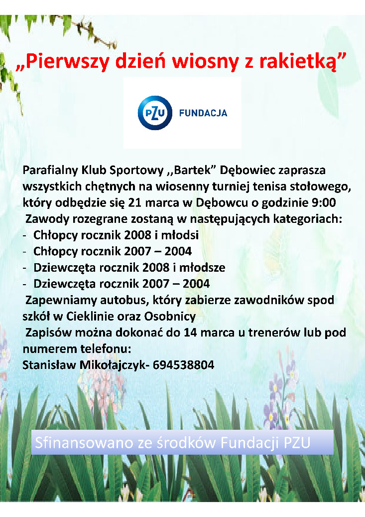 Pierwszy dzień wiosny z rakietką
