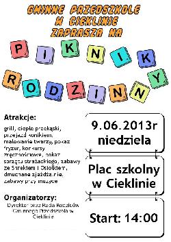 Piknik rodzinny w Cieklinie