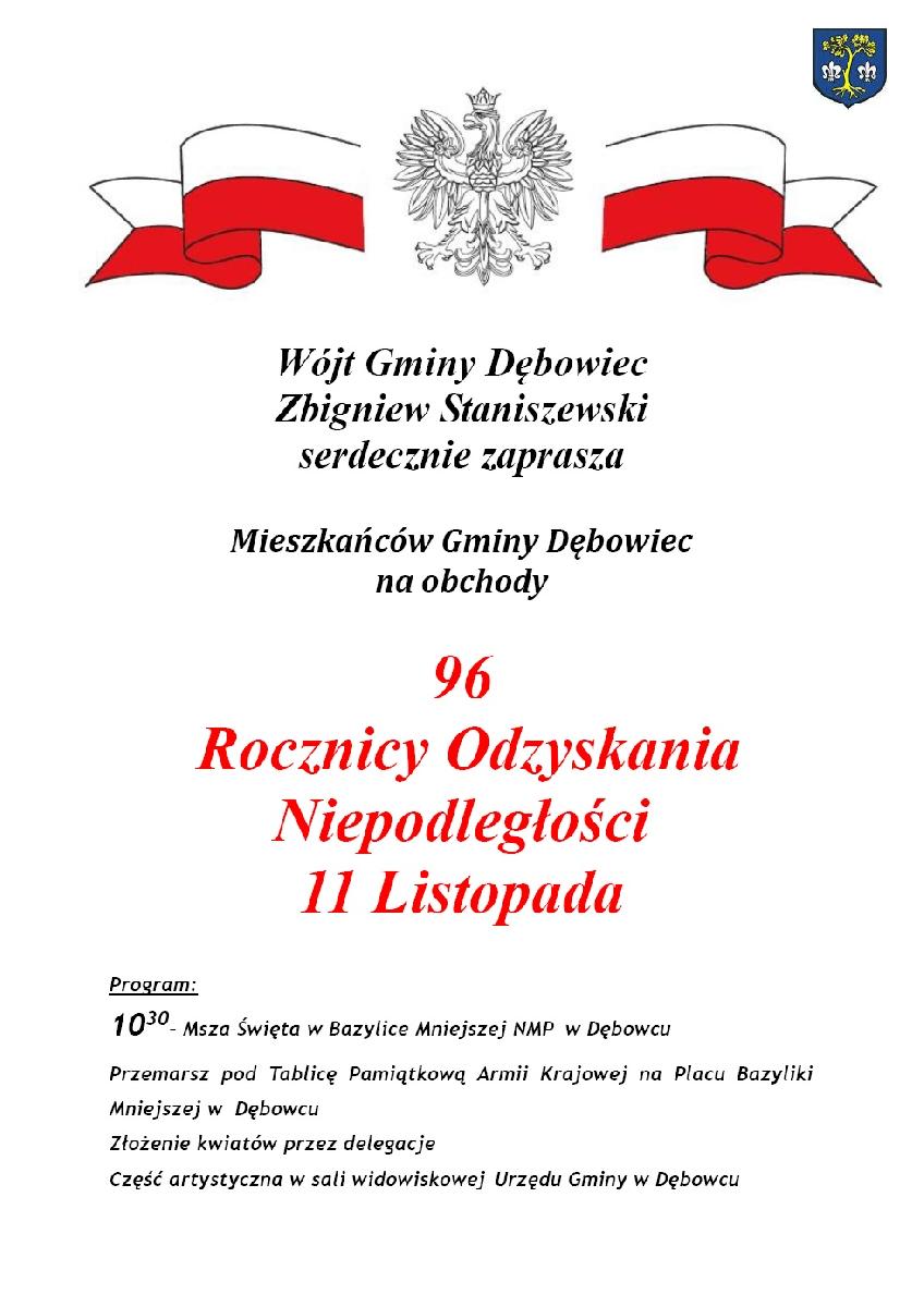96 Rocznica Odzyskania Niepodległości -Dębowiec