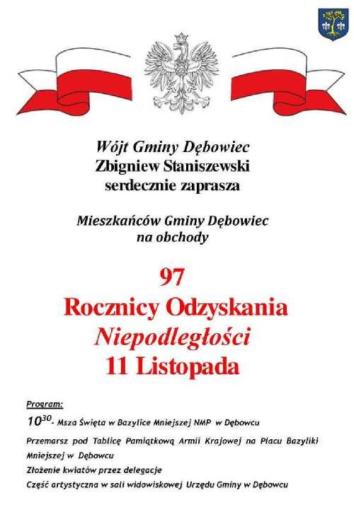 Narodowego Święta Niepodległości - Dębowiec